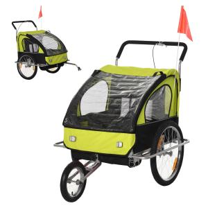 HOMCOM PRZYCZEPA DO ROWERU JOGGER 2w1 zielona