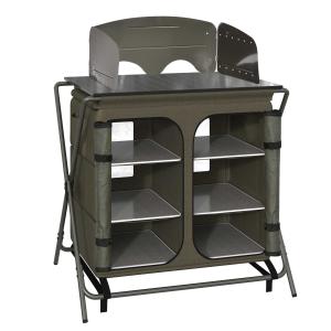 Outsunny Armario Cocina de Camping Plegable con Paraviento 6 Estantes Bolsa de Almacenaje Puertas con Cremallera para Acampada Picnic 94x57x109 cm Verde