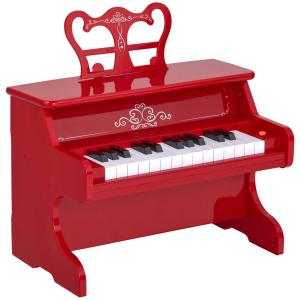 Pianino elektroniczne dla dzieci Pianino mini 25 klawiszy z pulpitem na nuty czerwony