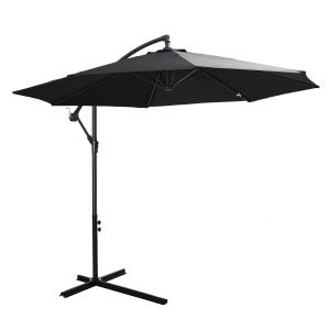 Parasol przeciwsłoneczny odpinany parasol na wysięgniku parasol na korbkę z korbką ręczną czarny
