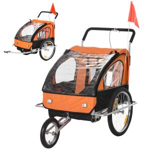 HOMCOM PRZYCZEPA DO ROWERU JOGGER 2w1 pomarańczowa