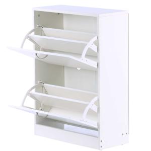 HOMCOM® SZAFKA NA BUTY 2 PÓŁKI 10–12 PAR BUTÓW PŁYTA MDF biała 60 x 24 x 80 cm