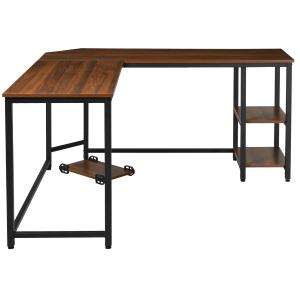 Biurko komputerowe L-kształtne biurko narożne MDF+stal 150x150x76cm HOMCOM®