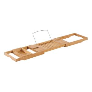HOMCOM PÓŁKA 75-109 CM PÓŁKA NA WANNĘ BAMBUSOWA