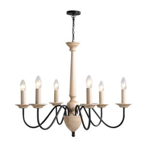 Żyrandol tradycyjny design Lampa wisząca 6 płomieni Oprawa wisząca ze szkłem