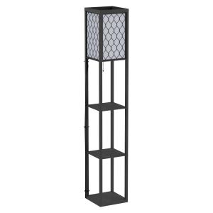 HOMCOM Shelf Floor Lamp W/4-tier Open Shelves MDF, 26L x 26W x 160Hcm-Black/White