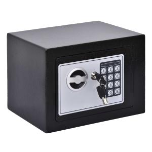 Sejf Skarbiec Sejf meblowy z zamkiem elektronicznym stalowy czarny 23 x 17 x 17 cm