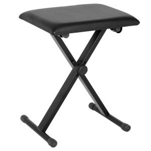 HOMCOM pianokruk pianobank piano bank cosmetische kruk in hoogte instelbaar inklapbaar metaal kunstleer schuimstof zwart 39 x 29 x 45-51 cm