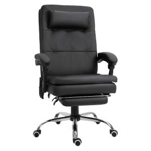 Vinsetto Massagesessel Chefsessel mit 7 Vibrationsmassagepunkte einstellbar PVC Schwarz