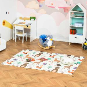 HOMCOM Alfombra Infantil Plegable y Reversible Alfombrilla de Juegos para Bebé Acolchado 2 Caras Impermeable Antideslizante Portátil 200x150 cm Multicolor