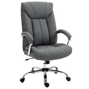 Vinsetto krzesło biurowe z funkcją kołysania z regulacją wysokości krzesło do biurka krzesło obrotowe oparcie nylon kolor szary 65 x 78 x 110-120 cm