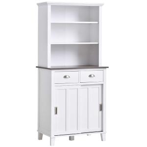 HOMCOM Kitchen Buffet and Hutch w/Three Open Shelf Space, Sideboards & Anti-Topple