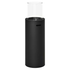 HOMCOM Ethanolkachel bio-ethanolbrander 0.4 L, 1 uur Brandduur 1000W no smoke staal gehard glas zwart 30 x 30 x 94 cm