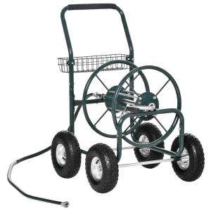 Outsunny haspeltrolley voor tuinslang max. 70 m (Ø15 mm slang) stalen nylon 83 x 60 x 92,5 cm