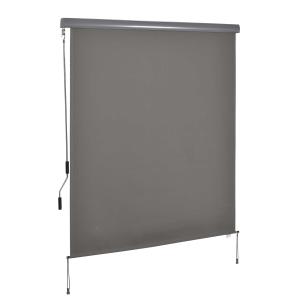 Markiza pionowa, aluminiowa markiza balkonowa z korbką ręczną, szara, 160 x 250 cm