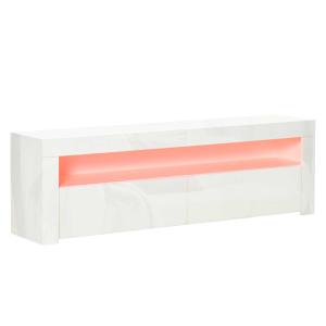 HOMCOM tv-tafel tv-meubel tv-bord tv-meubel onderkast met LED en schuiflade MDF spaanplaat wit 160 x 35 x 50 cm