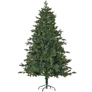 HOMCOM kunstkerstboom 1,8 m kerstboom dennenboom PVC PE metaal groen Ø 90 x 180 cm