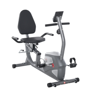 HOMCOM hometrainer fietstrainer vliegwiel hometrainer met 8 niveaus verstelbare magnetische weerstand verstelbare lengte magnetische weerstand wielen metaal ABS grijs + zilver 136 l x 62,5 b x 38 h cm
