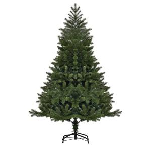 HOMCOM kunstkerstboom 1,5 m kerstboom dennenboom PVC PE metaal groen Ø 75 x 150 cm