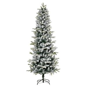 HOMCOM Árbol de Navidad 210cm Nevado Artificial con 784 Puntas de Rama Soporte de Acero