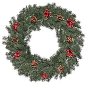 HOMCOM Tannenkranz mit aufhänge Öse Weihnachtskranz Türkranz Weihnachten 60 cm Grün
