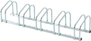 HomCom® Aparcamiento 5 Bicicletas Soporte Aparcar Bici Suelo y Pared Garaje Almacenamiento Acero Plateado 130x33x27cm