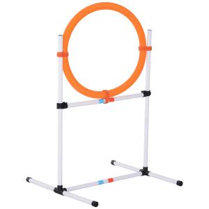 PawHut Portable Dog Obstacle Exercise Pet Tire Jump Pet Agility Training Set w/ Carry Bag
