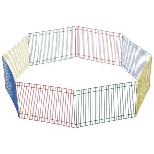 PawHut Foldable Metal Small Animal Playpen Octagon Mice Crate Kennel
