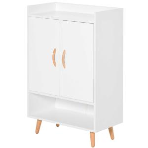HOMCOM Modern Shoe Cabinet Storage Organizer with Doors and Shelves for Hallway & Entryway