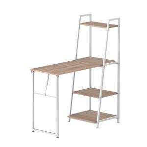 HOMCOM Modern Foldable Office Desk with Storage Shelf Freestanding Multi-function Computer Workstation Dining Table for Home Office