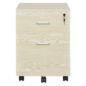 Vinsetto 2-Drawer Locking Office Filing Cabinet w/ 5 Wheels Rolling Storage Hanging Legal Letter Files Cupboard Home Organisation Oak