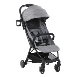 HOMCOM Baby Stroller One-click Foldable Travel Pushchair with Five-Point Harness Lightweight Compact Toddler Buggy for 0-36 Months, Grey