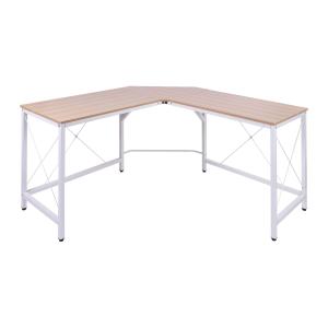 HOMCOM Corner Gaming Desk L-Shape Computer PC Workstation Home Office Three Worktop Writing Table 76x150cm Oak