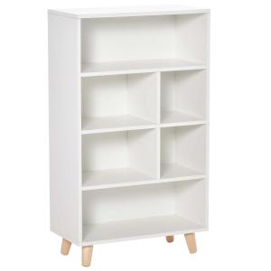 HOMCOM Bookcase Modern Bookshelf Display Cabinet Cube Storage Unit for Home Office Living Room Study White