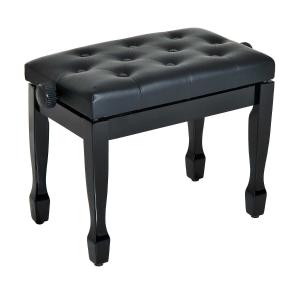 HOMCOM Faux Leather Piano Stool Height Adjustable Keyboard Bench Dressing Table Seat 64(L) x 35(W) x 45/55(H)cm,Black