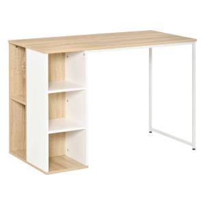 HOMCOM Home Office Computer Desk with Storage Shelves Study Writing Table Workstation, Oak Tone