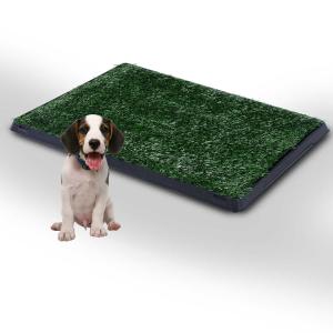 PawHut Indoor Pet Dog Toilet Mat Potty Tray Training Grass Restroom with Tray and Loo Pad