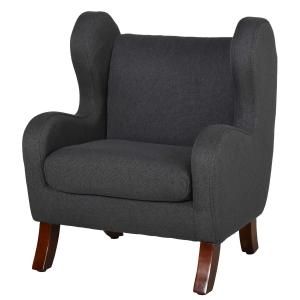 HOMCOM Kids Sofa Couch Armchair Living Room Bedroom Linen Cover Rubber Wood Leg 45.5W x 43D x 56H cm