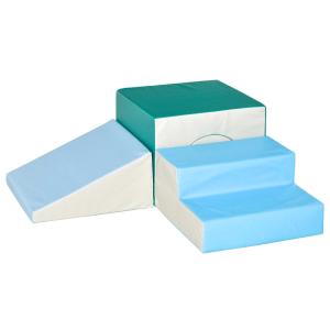 HOMCOM Kids 4-piece Soft Play Set Baby Foam Climber Climbing Indoor Block Toys Gross Motor Development for Toddlers 1-3 Years
