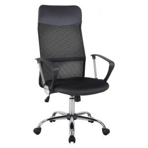 HOMCOM Swivel Office Chair Mesh Fabric Executive Chair Seat Home Desk Chairs Armchair with Wheel, Black