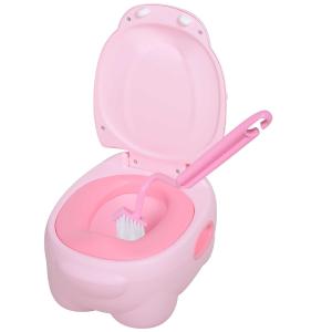 HOMCOM Portable Baby Potty Kids Children Training Toilet Chair Toddler Trainer Stool with Cushion 6 Months - 6 Years Pink