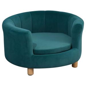 PawHut Modern Nest Shape Pet Sofa for Cat or Small-sized Dog with Loop Wrapped Backrest and Soft Cushion, Green