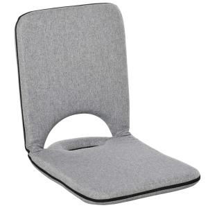 HOMCOM Foldable Padded Sofa with Adjustable Backrest Thick Seat Cushion Lazy Lounge 41 L x 45 W x 50 H cm Grey