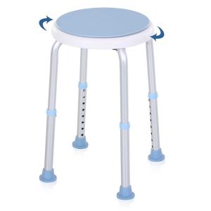 HOMCOM 8-Level Adjustable Aluminum 360° Swivel Bath Stool Spa Shower Chair Non-Slip Design For The Pregnant, Old, Injured