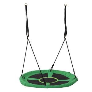HOMCOM 100cm Giant Nest Web Rope Hanging Tree Swing Seat Round Backyard Playground Outdoor Play Toy