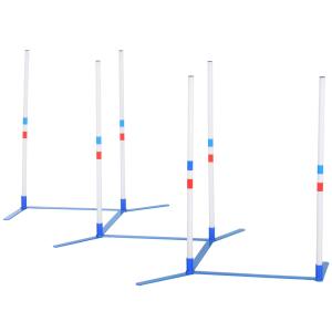 PawHut Adjustable Dog Agility Training Obstacle Course Set with Weaves Poles Storage Bag for Pet Dogs Outdoor Games Exercise