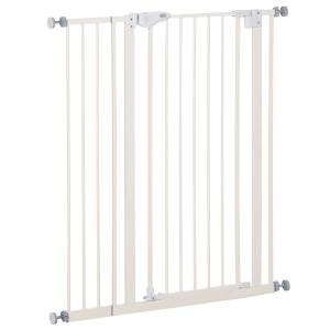 PawHut Pet Safety Gate Pressure Fitted Tall Stair Barrier for Dog Expandable Fence with Auto-Close Double Locking System Extension 74 to 84 cm 92 to 102cm White
