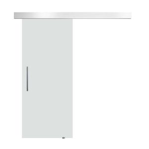 HOMCOM 77.5cm Modern Sliding Door Set Kit w/ Frosted Glass Door Aluminium Rail Opaque Home Decoration DIY Office Style