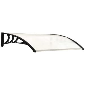 Outsunny 0.8 x 1 m Window Awning Door Canopy Modern Polycarbonate Cover Outdoor Rain Snow Sunlight Protection Hollow Sheet
