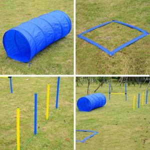 PawHut Pet Agility Training Equipment Dog Play Run Jump Obedience Training Set Adjustable (Poles + Hurdle + Tunnel + Lunch Box)